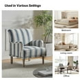 thumbnail image 5 of Upholstered Stripe Armchair Set of 2 Reading Accent Chair Wooden Legs Home Living Room Navy, 5 of 6