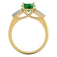 thumbnail image 4 of 2.5 ct Oval Cut Simulated Emerald Three-Stone Engagement Ring for Women in 18K Yellow Gold, 4 of 5