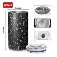 thumbnail image 4 of 20oz Coffee Tumblers Black Gray Star Moon Pattern Stainless Steel Vacuum Insulated Travel Tumbler Coffee Cups Mug with Lid and Straw with Cleaning Brush for Cold & Hot Drinks, 4 of 5