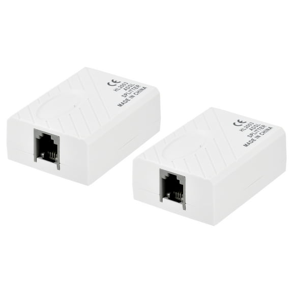 Uxcell In-Line DSL Splitter Filter, 6P2C Phone Line Splitter for Telephone, Fax Machine 2Pack