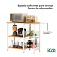 thumbnail image 4 of Rack Mueble Con Repisas Multiusos Horno De Microondas Cocina KingsHouse blanco, 4 of 8