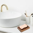 thumbnail image 5 of Ikeay Natural Wooden Soap Dish Holder, Slatted Drainage Base for Bathroom, Kitchen, Vanity Countertop, Water-Resistant, No Assembly Required Beige, 5 of 6