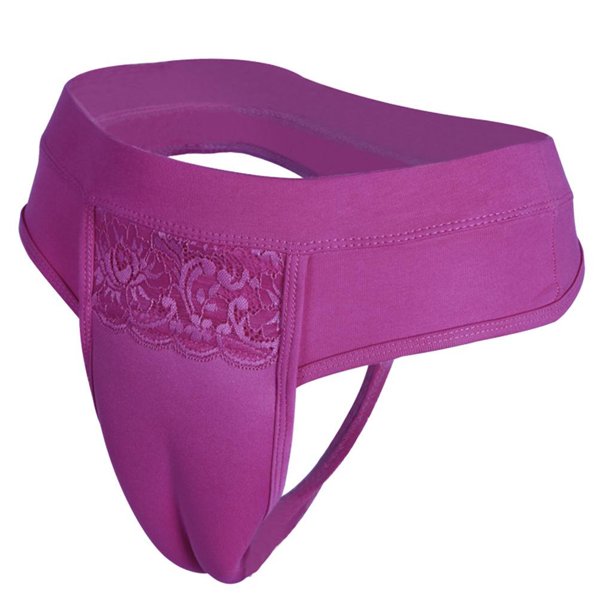 Qarigey Calzoncillo moldeador de panty con punta de camello para travestis transgénero Ropa interior Púrpura SG