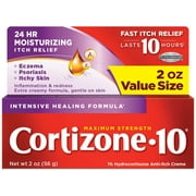 Cortizone 10 Maximum Strength Intensive Healing Anti-Itch Cream, 2 oz (6 Pack)