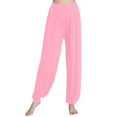 thumbnail image 2 of felwors Womens Modal Cotton Soft Yoga Sports Dance Harem Pants Pink, M, 2 of 8