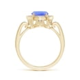 thumbnail image 2 of ANGARA Natural Cushion 2.45 ct Tanzanite Halo Ring in 14K Yellow Gold for Women (Size-9x7mm) | December Birthstone, Birthday, Anniversary, Jewelry Gift for Women | Natural Tanzanite Ring, 2 of 8