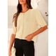 thumbnail image 4 of Suéter PRETTYGARDEN para Mujer de Punto Acanalado con Botones XL Beige, 4 of 8