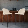 thumbnail image 3 of Silla Alta Tapizada para Barra de Cocina - Asiento Suave de Tela y Patas de Acero - Banco Desayunador Elegante para Uso Interior y Decoración del Hogar (Beige), 3 of 9