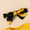 thumbnail image 4 of Penkiiy Toddler Baby Girls Badge Buttoned Top Sunflower Shorts Headdress Clothes Suit Tutu Dresses for Toddler Girls 18-24 Months Yellow On Sale, 4 of 9