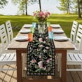 thumbnail image 4 of Table Runners 90 Inches Long Dress Scarves, Black Spring Floral Farmhouse Coffee/Dining/Kitchen Table Runner for Living Room, Elegant Pastoral Flowers Birds Watercolor 13x90 Inch, 4 of 9
