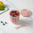 thumbnail image 3 of Cook with Color Berry Cup with Removable Colander and Fork, BPA-Free, Dishwasher Safe, Pink, 3 of 11
