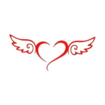 Unique Bargains Reflective Bumper Decal Red Square Heart Shaped Angel Wings Reflective Car Sticker Personalized Decoration Vehicle Body or Door or Window
