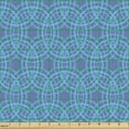 thumbnail image 2 of Abstract Fabric by the Yard, Continuous Round Medallion Grid with a Geometric Style Monochrome Layout, Upholstery Fabric for Dining Chairs Home Decor Accents, Dark Ceil Blue Blue by Ambesonne, 2 of 5