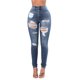 thumbnail image 2 of Puntoco Pantalones de mezclilla rasgados de color sólido para mujer Pantalones vaqueros casuales con bolsillos Puntoco Puntoco-3589, 2 of 9