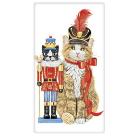 Flour Sack Kitchen Dish Towel Cat Nutcracker Mary Lake - Thompson
