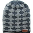 thumbnail image 4 of Thick Diamond Knit Slouch Beanie Sherpa Fleece Lined, 4 of 6
