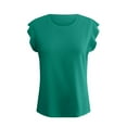 thumbnail image 4 of Summer Savings! Ahuyic Womens Plus Size Sleeveless Top,Summer Casual Blouse For Women,Solid Color Tank For Women Trendy Sleeveless Loose Ruffle Sleeve Casual Basic Summer Spring, 4 of 5