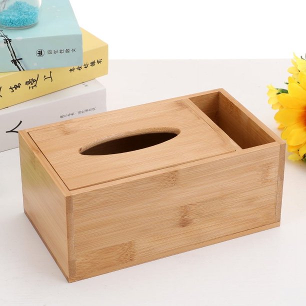Caja de pañuelos de madera Caja de papel Caja de almacenamiento de escritorio multifuncional Caja de papel publicitaria creativa Caja de pañuelos para automóvil