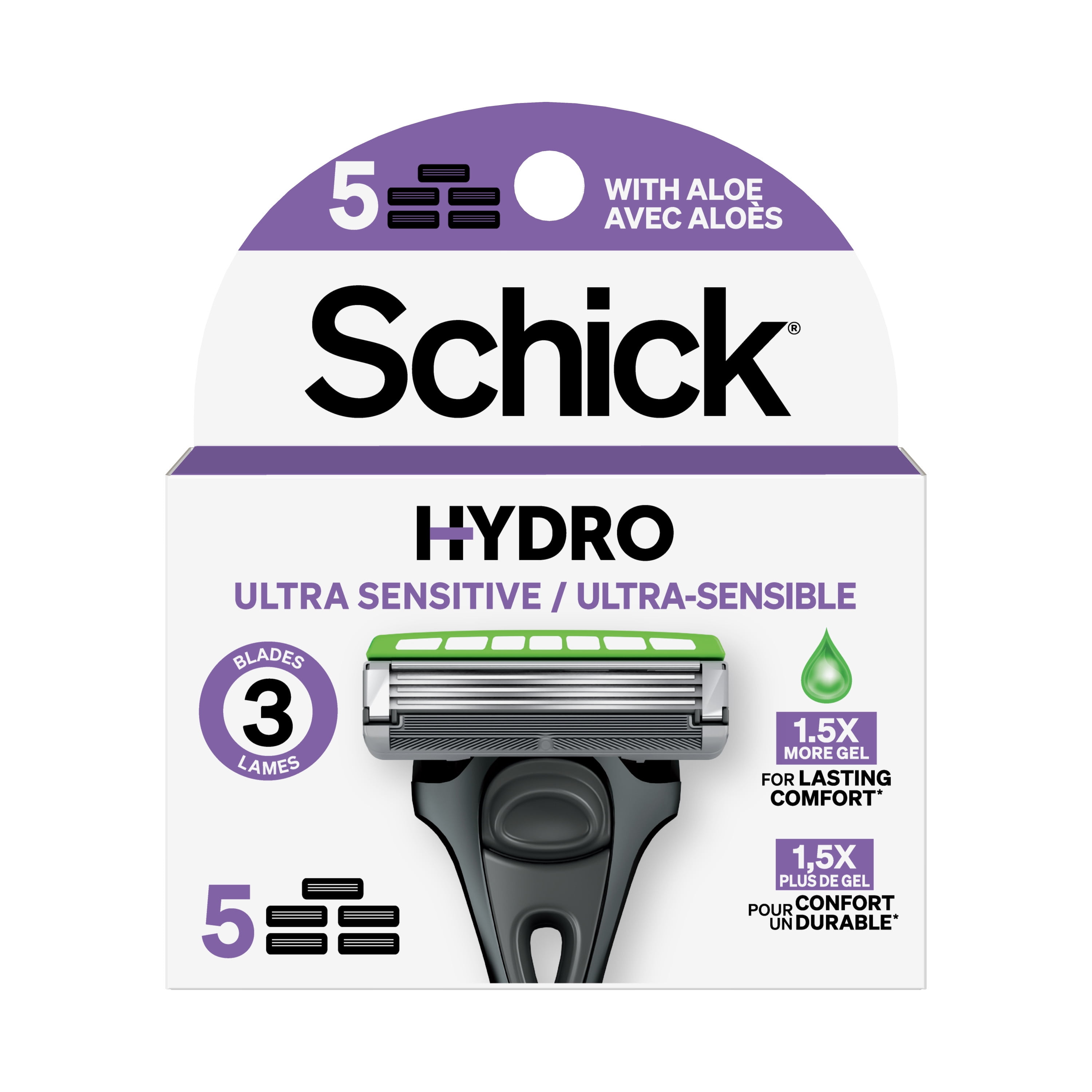 Cartouches de lames Schick Hydro pour peau ultra-sensible