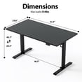 thumbnail image 5 of 62.9 Inch Electric Height Adjustable Standing Desk, Ergonomic Home Office Desk with Memory Preset, Sit to Stand Computer Desk with Hooks, Black, 5 of 10
