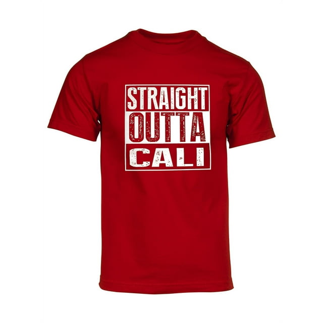 Mens Straight Outta Cali Short-Sleeve T-Shirt - Red - Medium