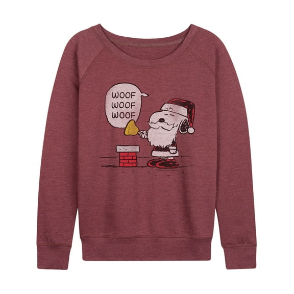 Peanuts - Snoopy Santa - Women's French Terry Long Sleeve Pullover