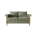 thumbnail image 2 of Castle Place Comtemporary Glam Velvet Upholstered Loveseat, Fawn Grey, 2 of 5