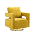 thumbnail image 6 of Hassch 30.7"W Swivel Accent Open Back Chair Modern Comfy Sofa Chair With Gold Stainless Steel Base For Nursery Bedroom Living Room Hotel Office, Club Chair Leisure Arm Chair For Lounge, Yellow, 6 of 9