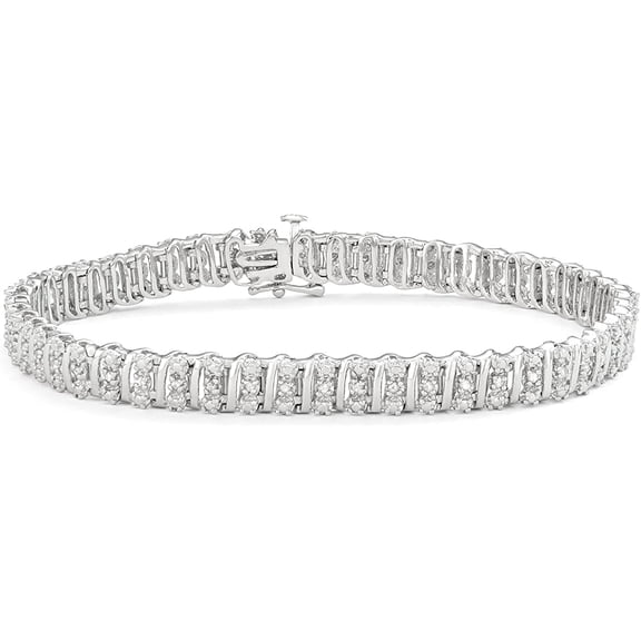 MyDiamondBox 1/2 CTTW White Diamonds Tennis Bracelet in Sterling Silver - For Women