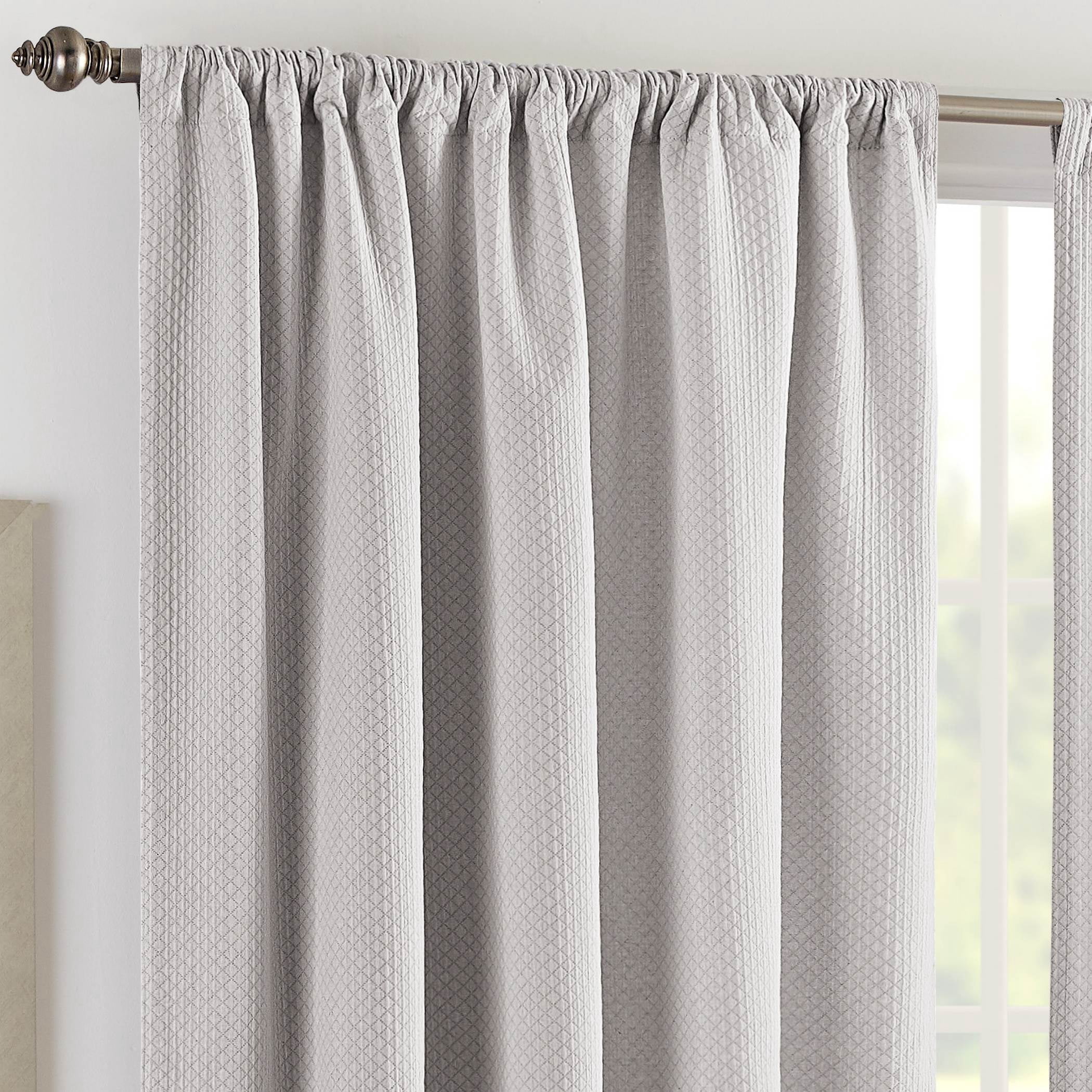 Sunset European Matelasse Window Panel Pair Gray