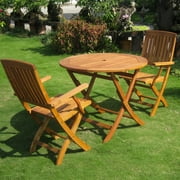 International Caravan Tahiti Balau 3 Pc Patio Bistro Set in Natural