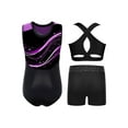 thumbnail image 2 of Haitryli Gymnastics Leotards for Girls Sparkle Sleeveless Ballet Dance Unitard Biketard Vest Tops with Shorts Set Sportwear Purple 10, 2 of 3