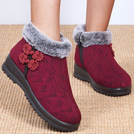 

MIASHUI Women s Shoes Winter Round Toe Outdoor Warm Comfortable Plus Velvet Thick Cotton Boots Snow Boots Women Sneakers Shoes Wedges Women Shoes Casual