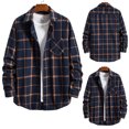 thumbnail image 5 of Fancifize Mens Flannel Shirts Jackets Casual Plaid Long Sleeve Button Down Shackets 2024 Fall Fashion Thin Coat with Pockets, 5 of 5