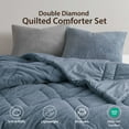 thumbnail image 4 of Regency Heights Twin/Twin XL Quilted Fluffy Comforter Set, 2-Piece Double Diamond Quilted Dorm Bedding Sets, Textured Cozy Comforter Bed Set with Pillow Shams, Blue, 4 of 12