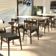thumbnail image 6 of Fohfurniture Restaurant Dining Chairs Set of 2, Modern Kitchen Chairs, Oak Solid Wood Chair with Curved Backrest & Leather Cushion, Kitchen & Dining Room Chairs for Living Dining (Walnut), 6 of 8