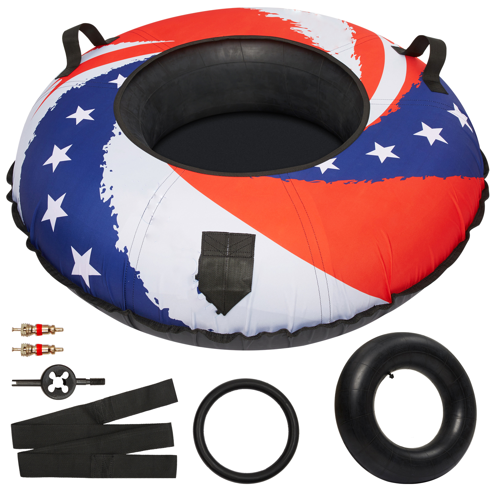 44"Snow Tube Heavy Duty Inflatable Large Snow Sled with Premium Canvas