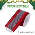 thumbnail image 3 of 5 Yards Christmas Wired Ribbon,Christmas Wired Edge Ribbons,2.48 inch Wide Christmas Wired Edge Decoration Ribbon,Burlap Wrapping Ribbon for Holiday Craft Wedding Decoration Wreaths Bow,Z-Red, 3 of 8