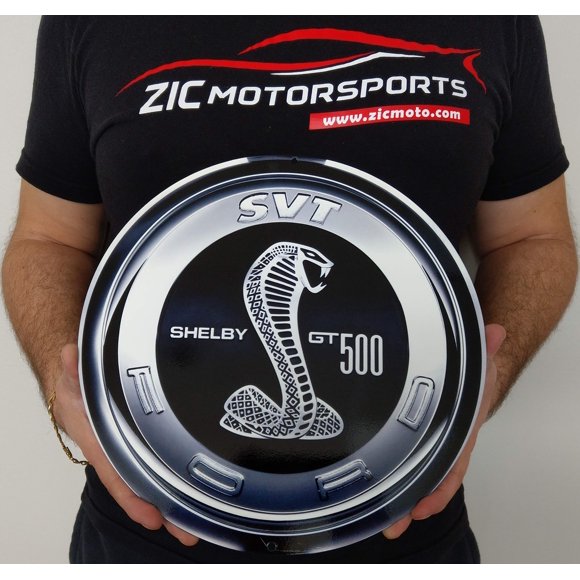 ZIC Motorsports Ford SVT Shelby Cobra Super Snake GT500 Bouchon d'Essence Panneau Mural en Métal Robuste pour Garage - 12 Pouces