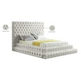 thumbnail image 4 of Maklaine Modern / Contemporary Cream Finish Velvet Queen Bed, 4 of 5