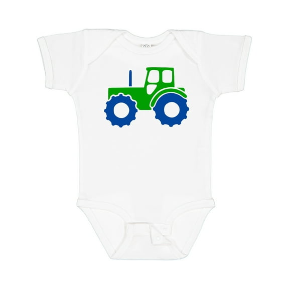 Inktastic Cute Green Tractor Boys or Girls Baby Bodysuit