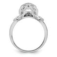 thumbnail image 2 of Sterling Silver Rhodium-plated & CZ Skull Ring, 2 of 6