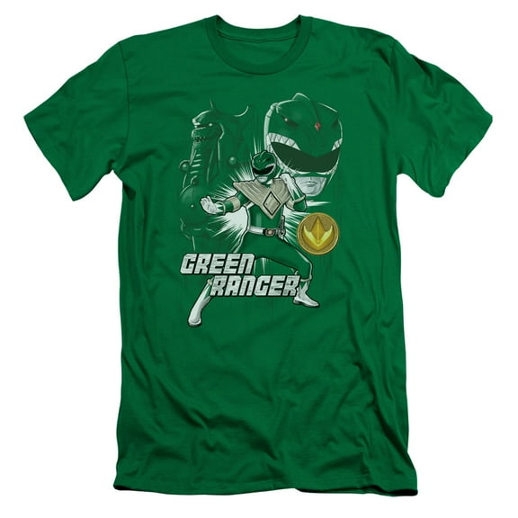 Power Rangers Green Ranger Adult 30/1 T-Shirt Kelly Green