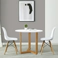 thumbnail image 3 of KithKasa 31.5" Round Dining Table for Dining Room,White MDF Top,Wooden Legged,2 to 4 Persons, 3 of 8