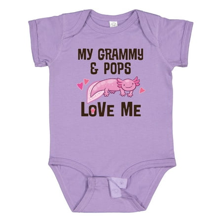 

Inktastic Grammy and Pops Love Me Axolotl Gift Baby Girl Bodysuit
