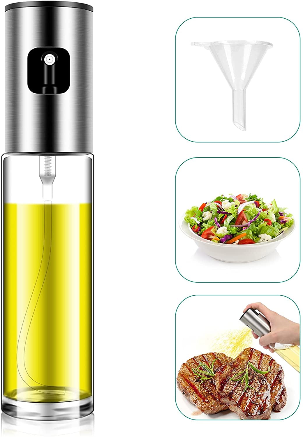 Nokstar 100ml Oil Sprayer for Cooking, Olive Oil Sprayer Mister, Olive Oil Spray Bottle, Olive Oil Spray for Salad, BBQ, Kitchen Baking