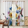 thumbnail image 5 of Kitchen Curtains 84 Inch Length 2 Panels, Hummingbird Grommets Window Treatment Curtain, Spring Farmhouse Oil Painting Sunflowers Thermal Curtains Drapes for Living Room/Bathroom, 5 of 9