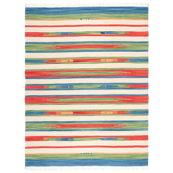 SAFAVIEH Montauk Aindreas Southwestern Cotton Area Rug, Green/Blue, 8' x 10'