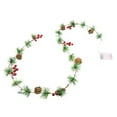 thumbnail image 2 of Multicolor Christmas Light String - 20 Mini Fruit Shaped LED Lights, 2 Meter Length with Pine Cones & Bells for Holiday Tree & Home Decor, 2 of 8
