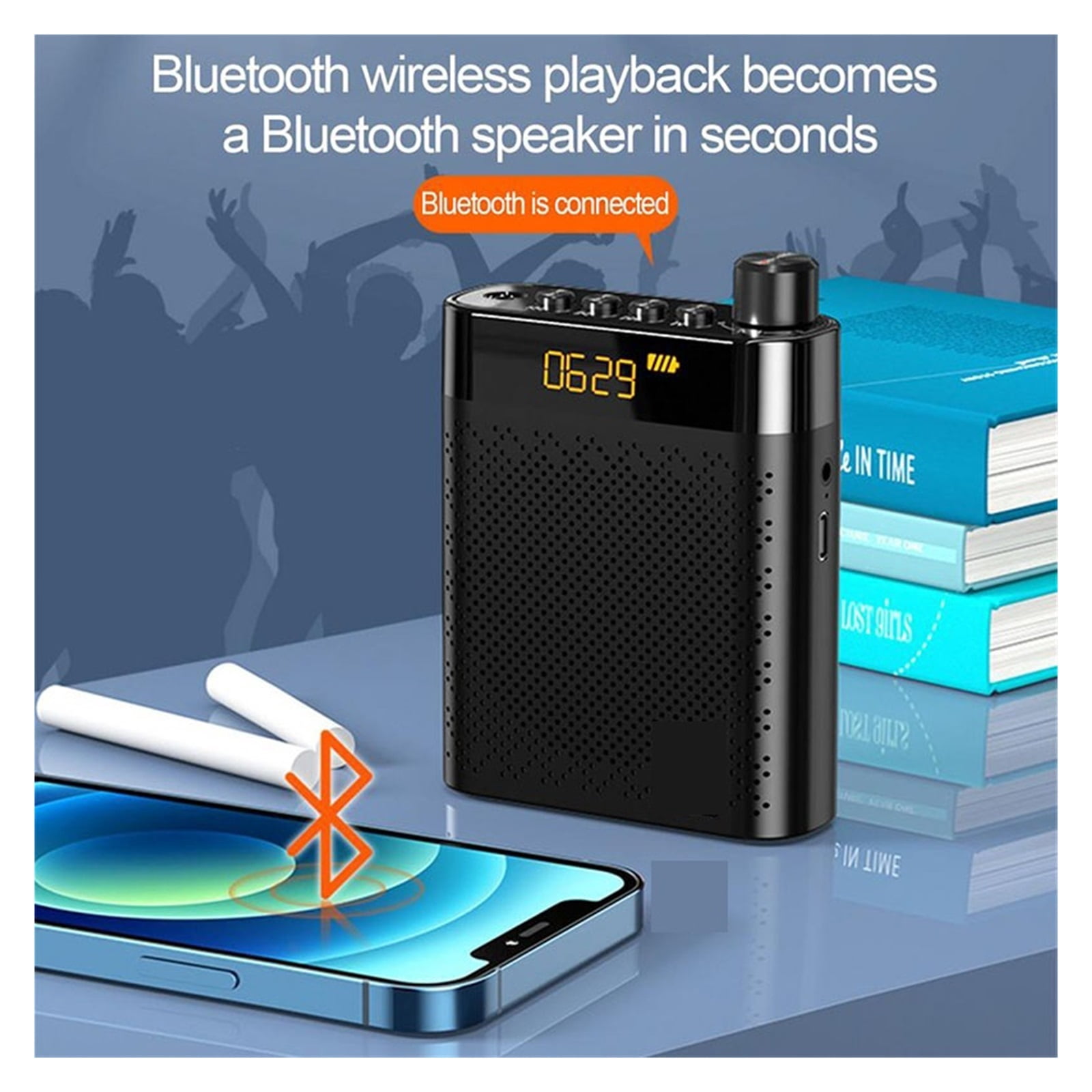 Portable Bluetooth-Compatible Loudspeaker Suitable For Teacher Tour Guide Dedicated Speakers Wired Amplifier Voice Megaphone ,Powerful Voice Amplifier